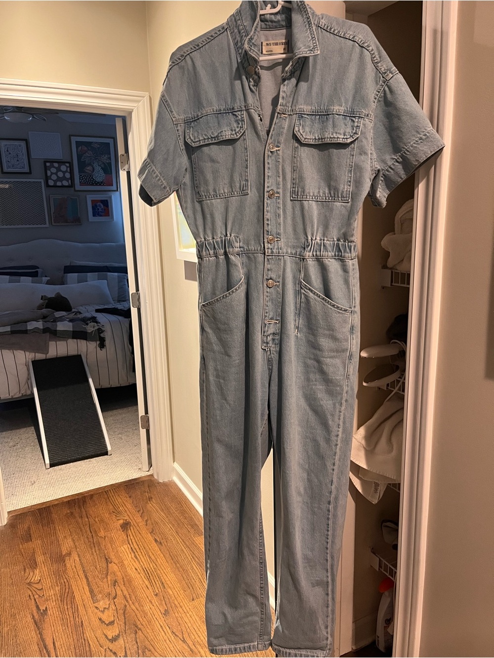 We The Free Light Blue Denim Jumpsuit